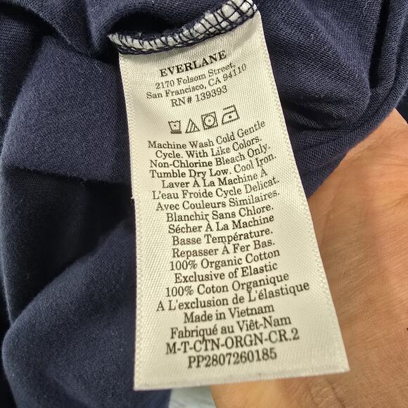 Everlane T Shirt Mens Medium Blue Short Sleeve Neck Organic Cotton Tee Premium - Picture 8 of 10